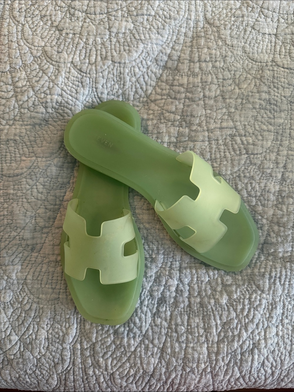 Seven7 Light Green Slide Sandals
